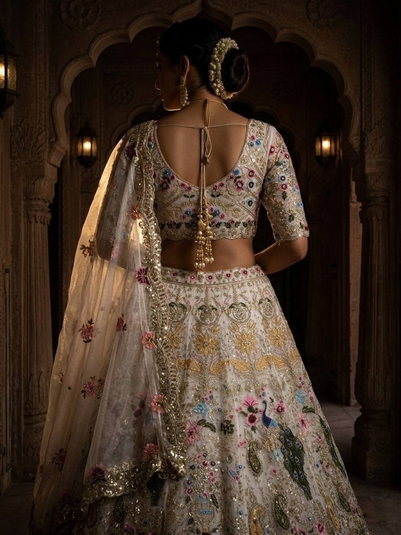 Organza Lehenga with Heavy Cut Work