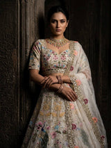Organza Lehenga with Heavy Cut Work