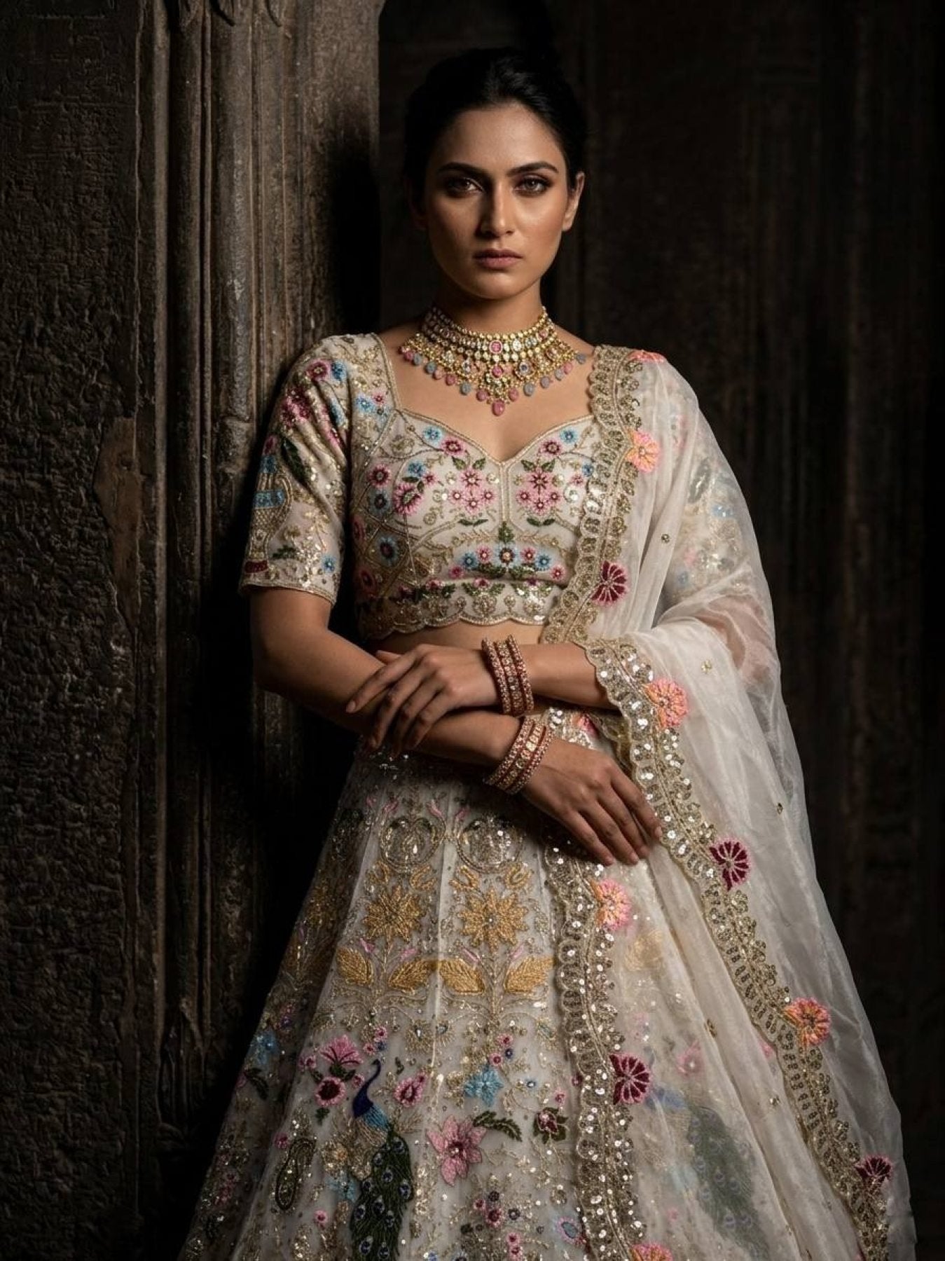 Organza Lehenga with Heavy Cut Work