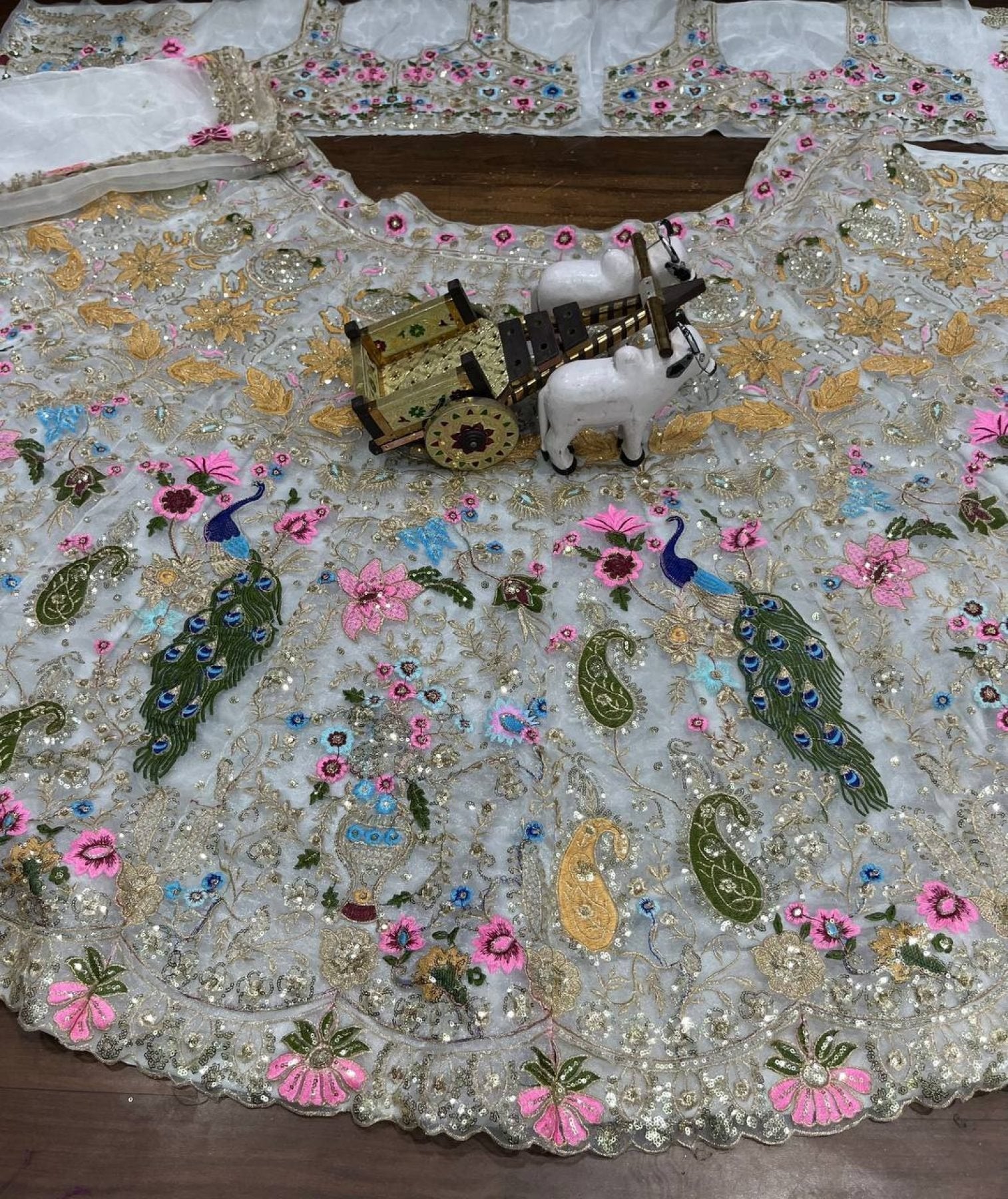 Organza Lehenga with Heavy Cut Work