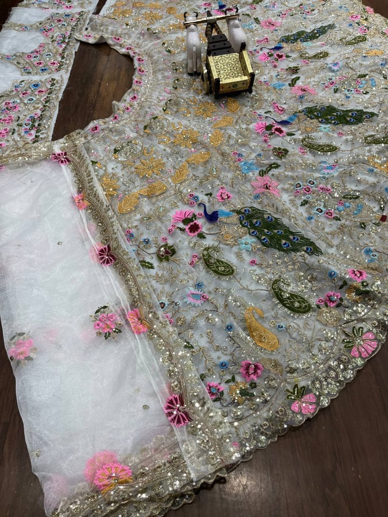 Organza Lehenga with Heavy Cut Work