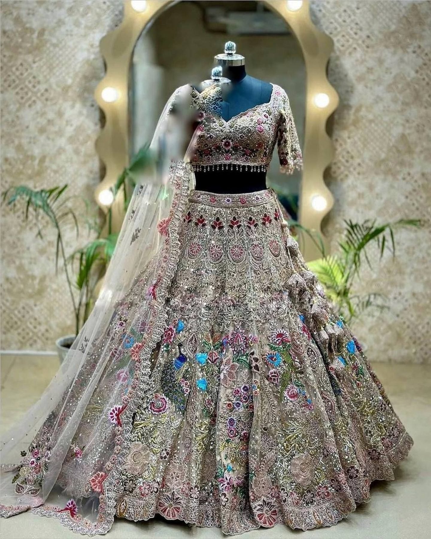 Organza Lehenga with Heavy Cut Work