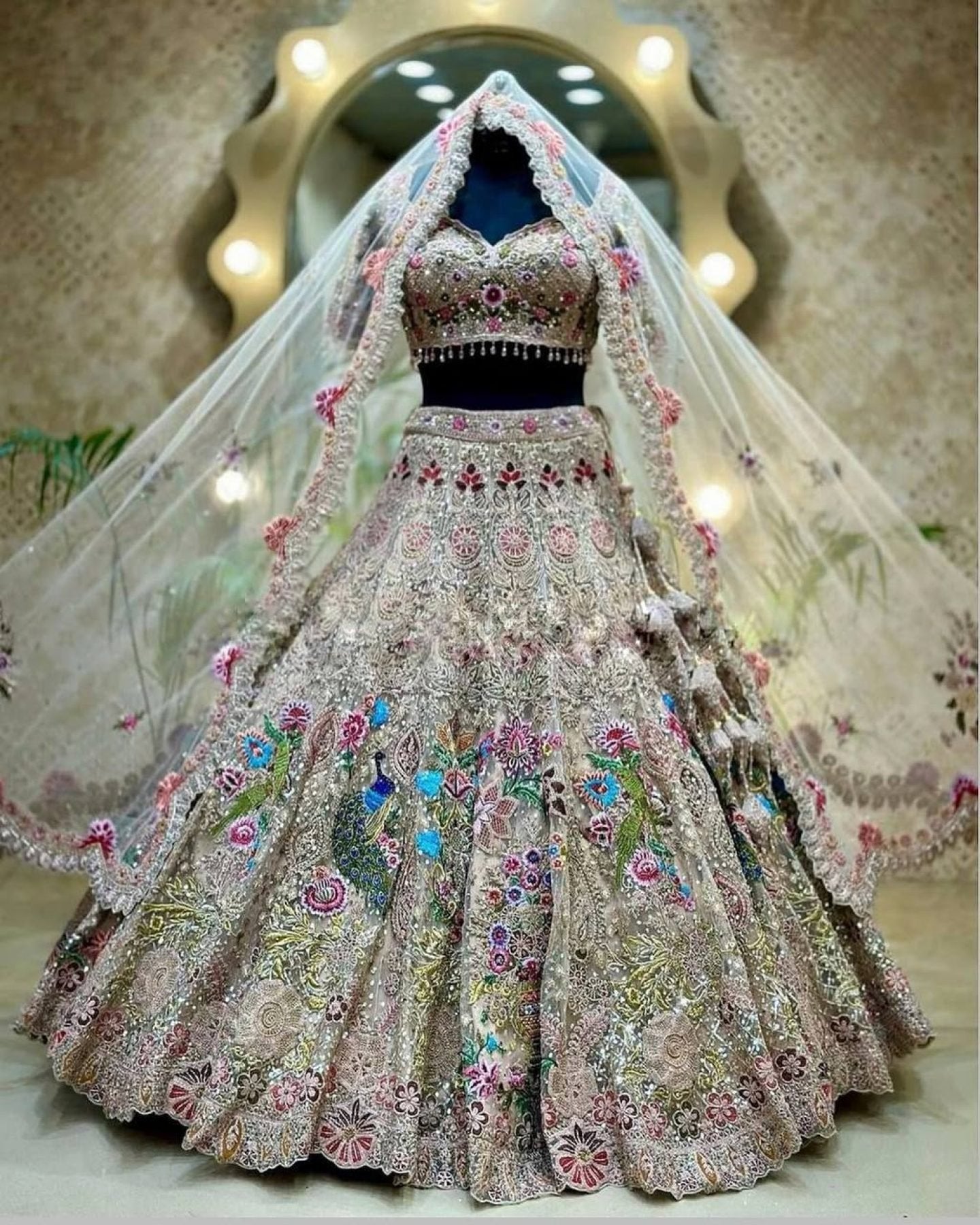 Organza Lehenga with Heavy Cut Work