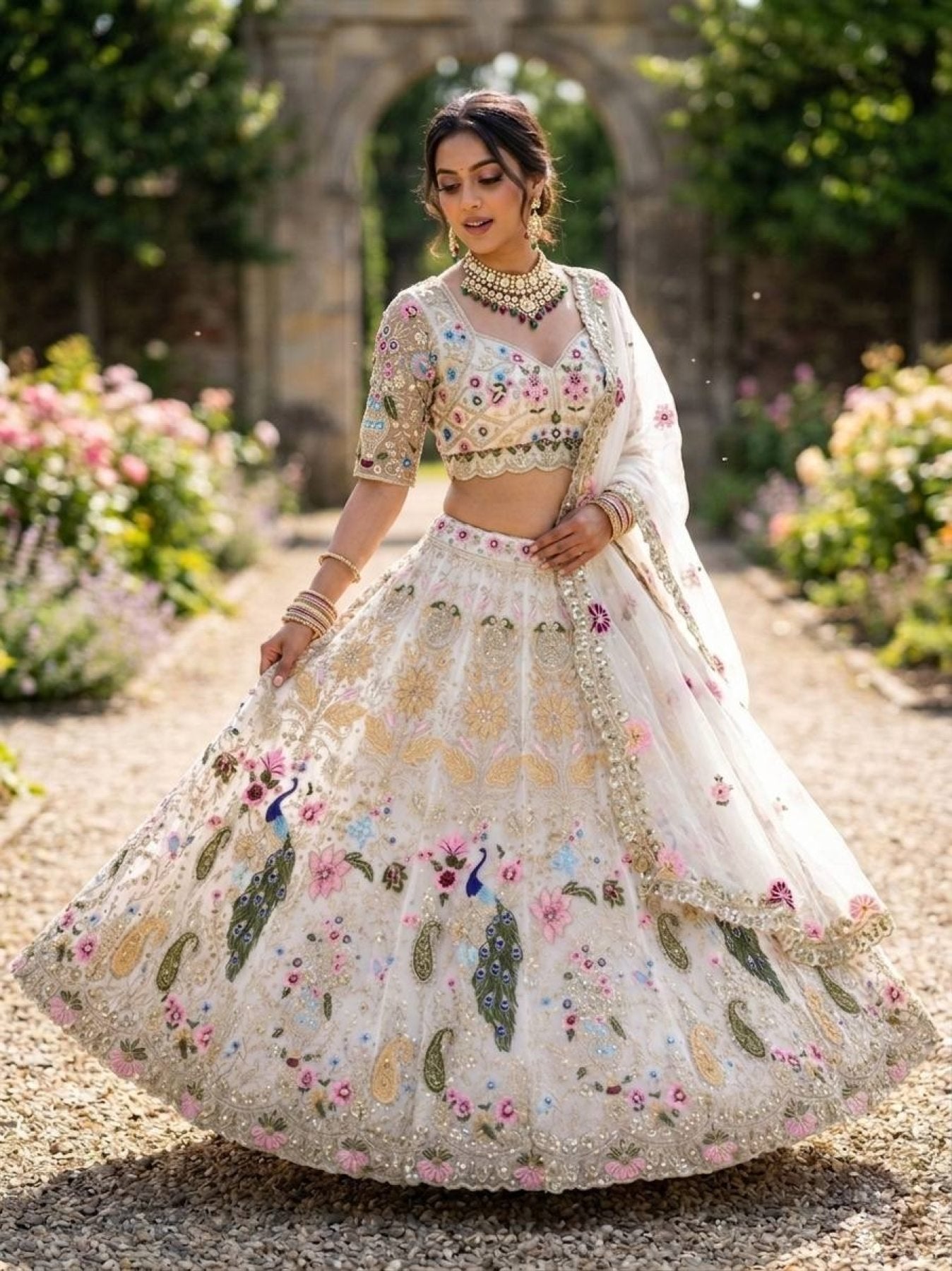 Organza Lehenga with Heavy Cut Work