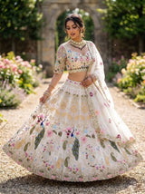 Organza Lehenga with Heavy Cut Work