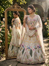 Organza Lehenga with Heavy Cut Work