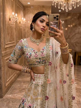 Organza Lehenga with Heavy Cut Work