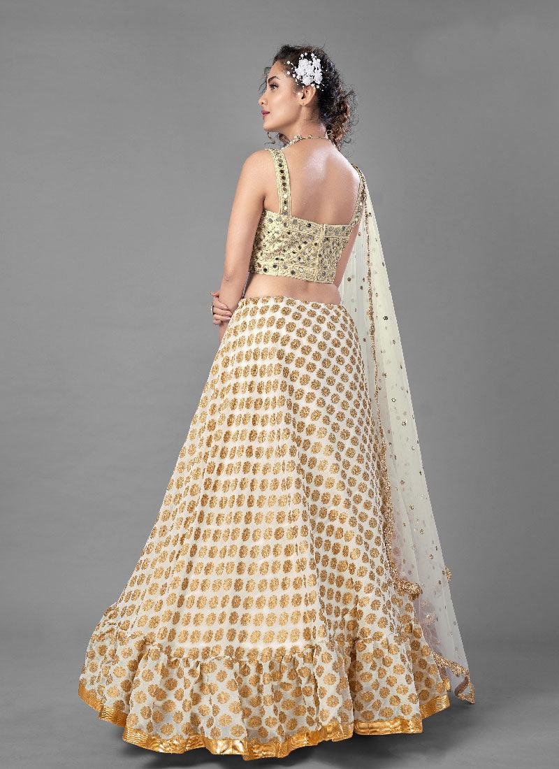 Cool White Color Heavy Look Party Wear Designer Lehenga Choli