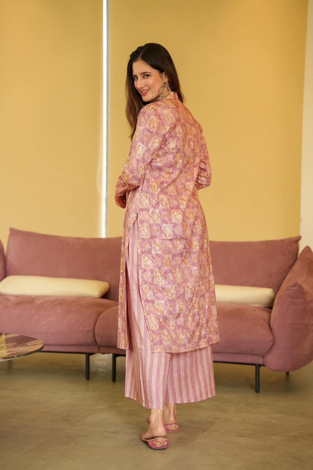 Coral Pure Maslin Digital Printed Kurta Set