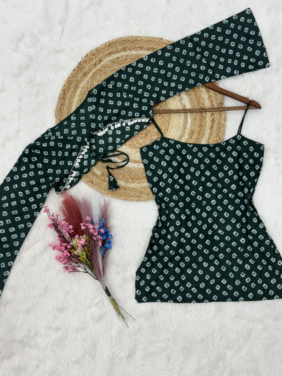 Cotton Bandhej Designer Kurti Outfit