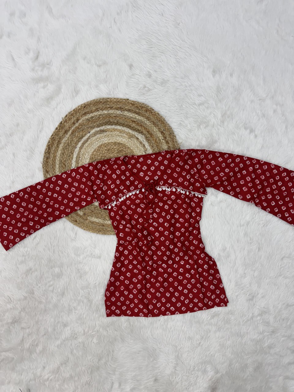 Cotton Bandhej Designer Kurti Outfit