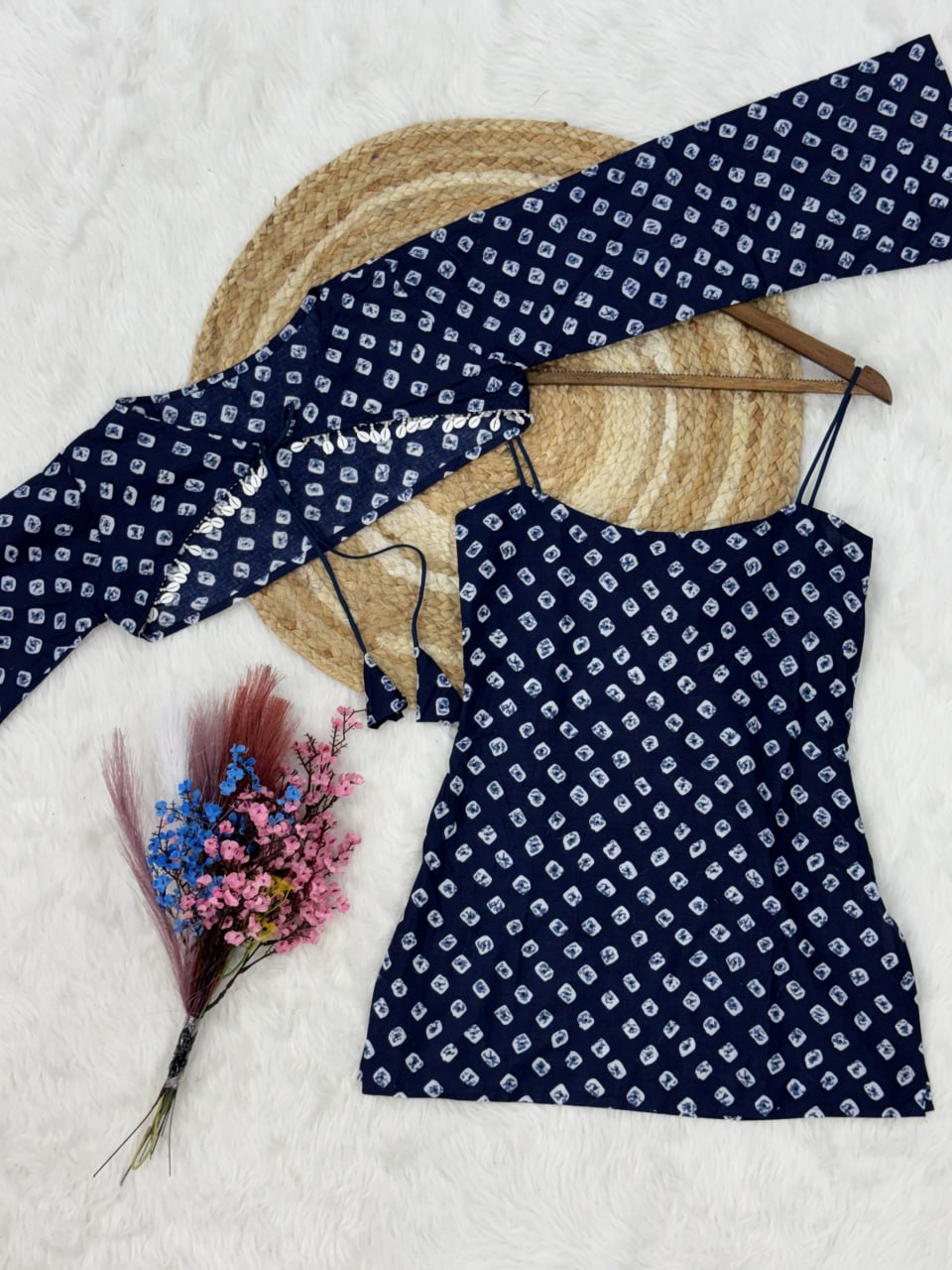 Cotton Bandhej Designer Kurti Outfit
