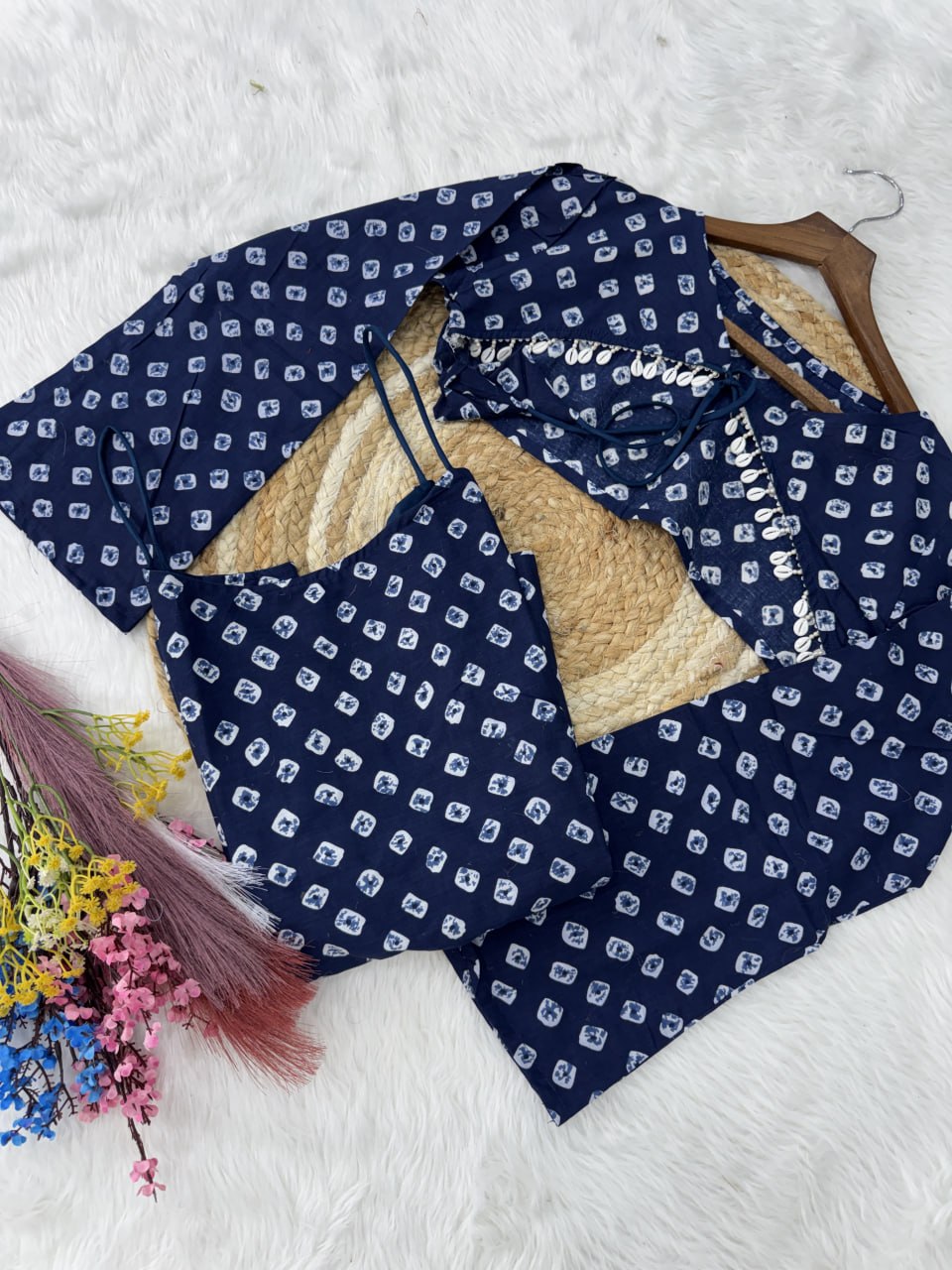 Cotton Bandhej Designer Kurti Outfit