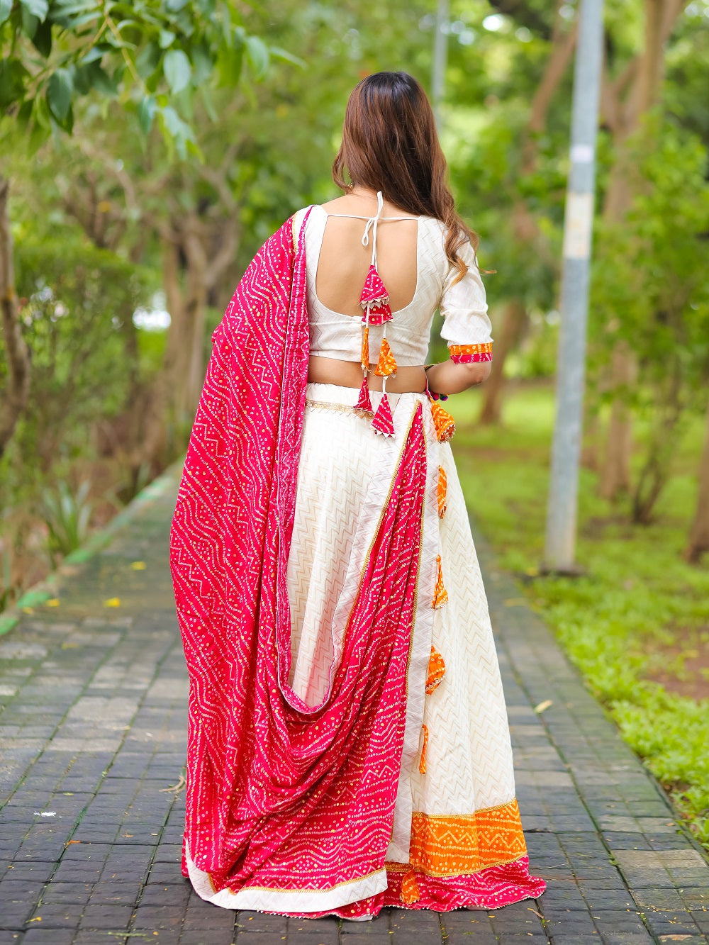 Pink Color Bandhej Printed Cotton Chaniya Choli