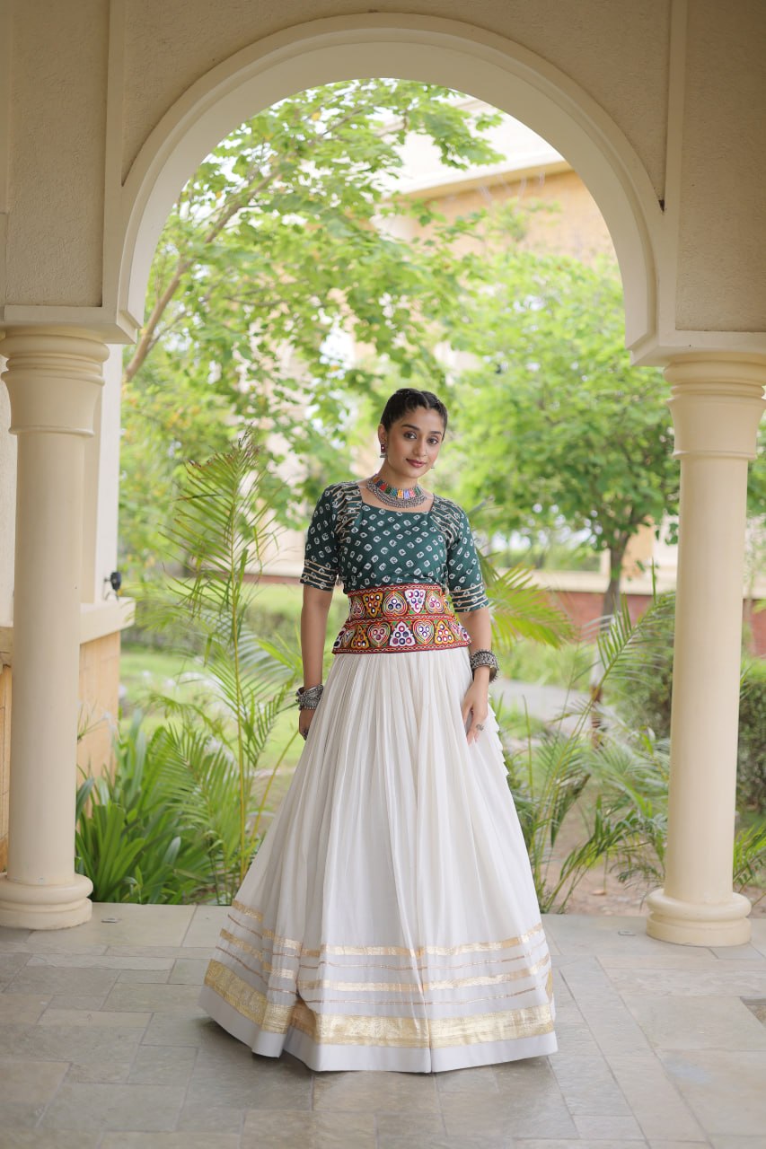 Cotton Gota Patti Bandhej Lehenga Set