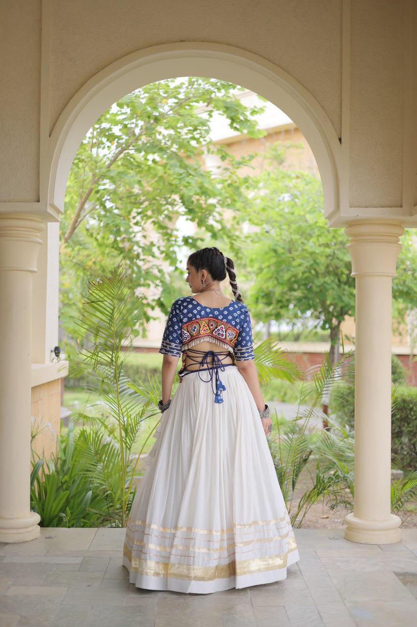 Cotton Gota Patti Bandhej Lehenga Set