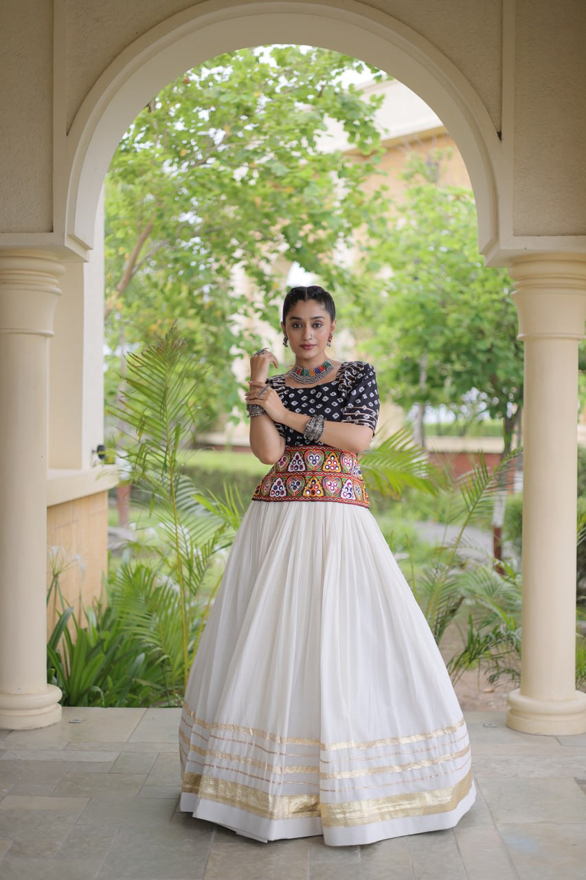 Cotton Gota Patti Bandhej Lehenga Set