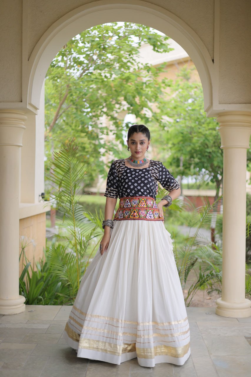 Cotton Gota Patti Bandhej Lehenga Set