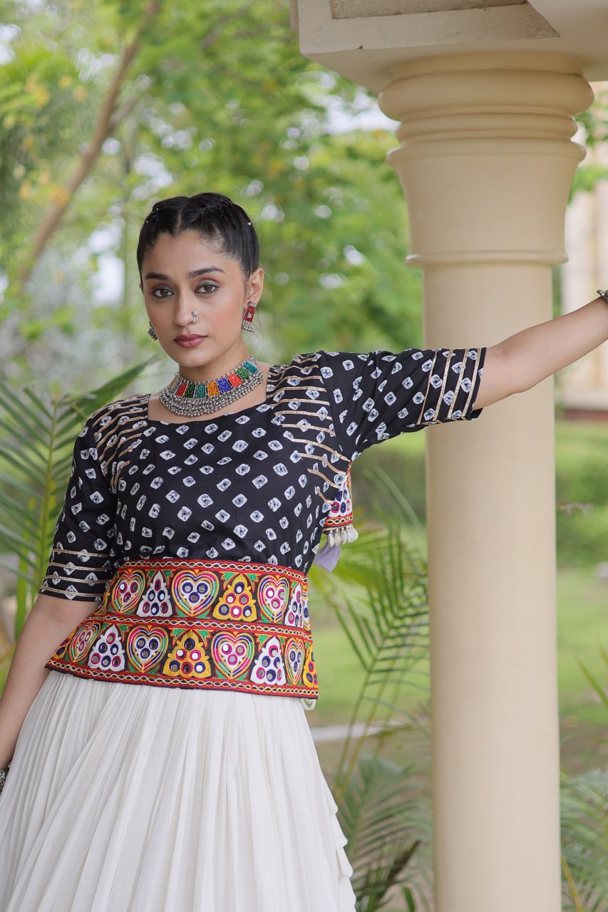 Cotton Gota Patti Bandhej Lehenga Set