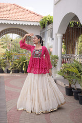 Cotton Lehenga Set with Laheriya Print Top