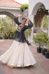 Cotton Lehenga Set with Laheriya Print Top