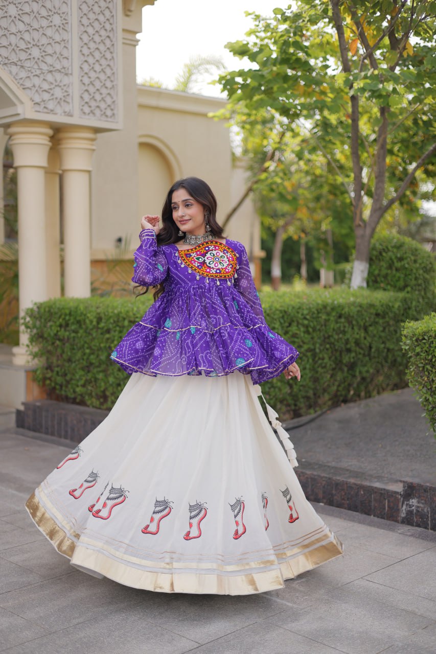 Cotton Lehenga with Bandhani Top