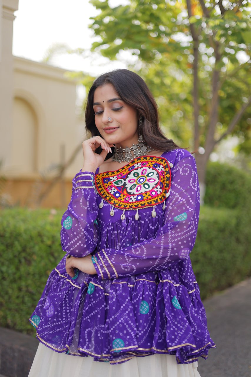 Cotton Lehenga with Bandhani Top