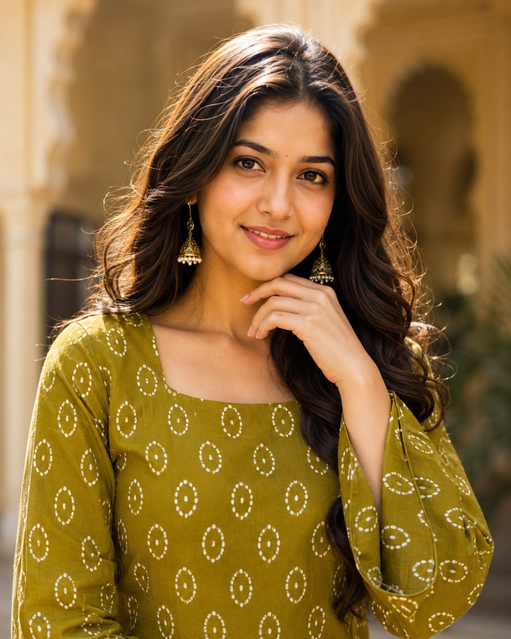 Cotton Print Top with Farsi Pant Set