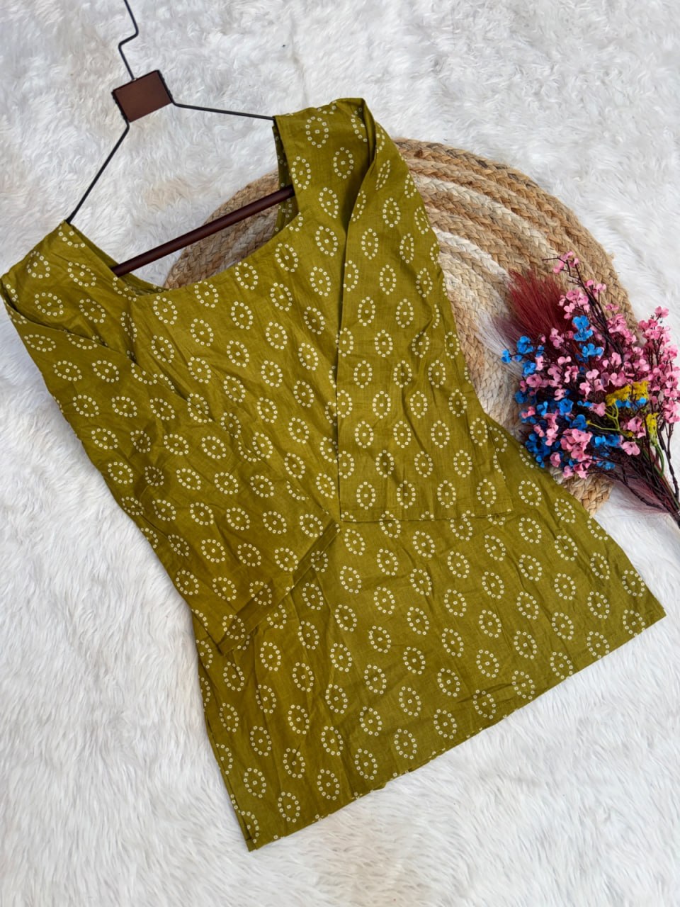 Cotton Print Top with Farsi Pant Set