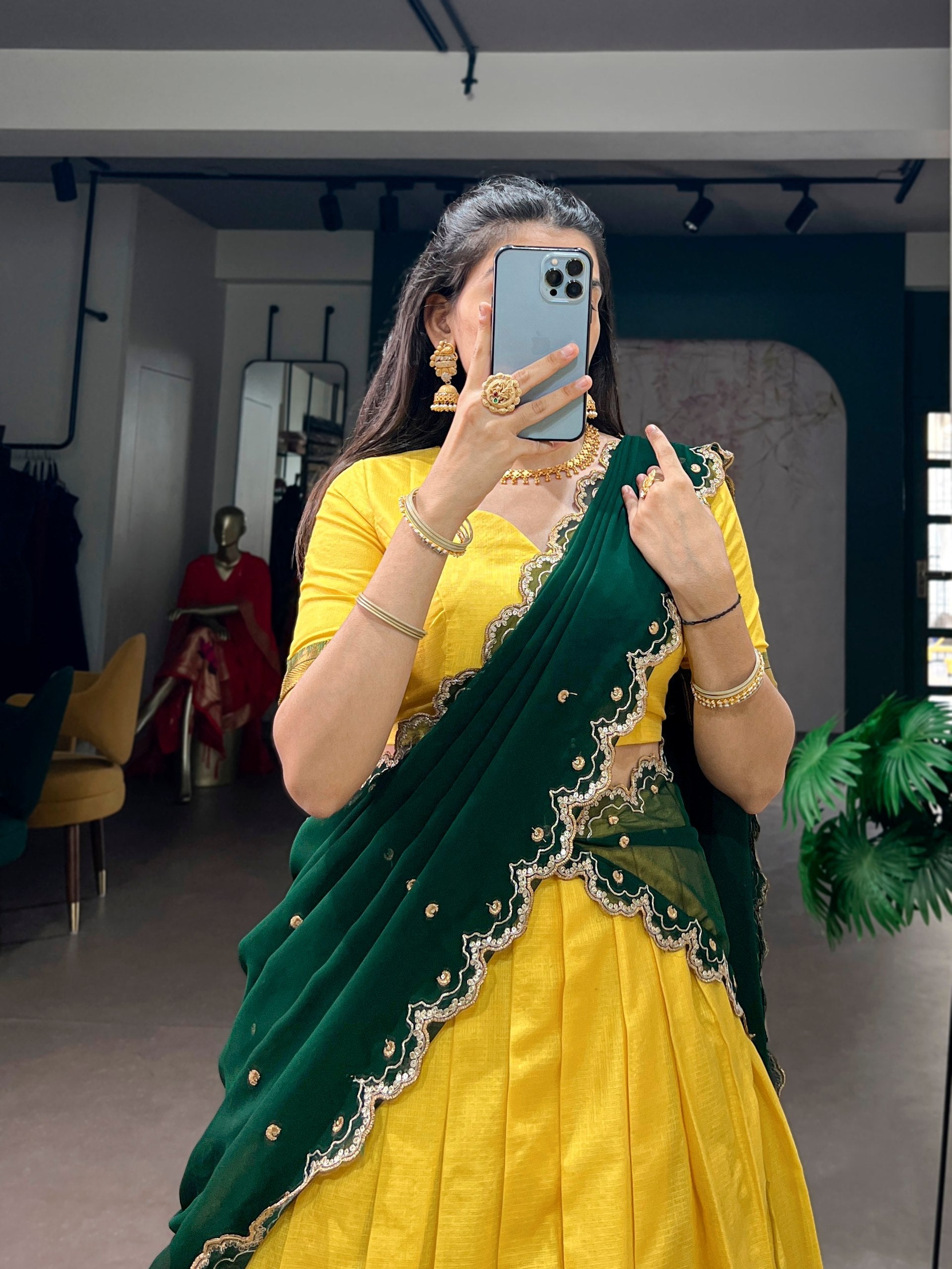 Cotton Silk Zari Weaving Lehenga Choli