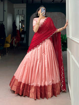 Cotton Silk Zari Weaving Lehenga Choli