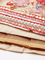Cream Net Multi colour Thread & Sequinse Work Semi-Stitched Lehenga & Unstitched Blouse, Dupatta