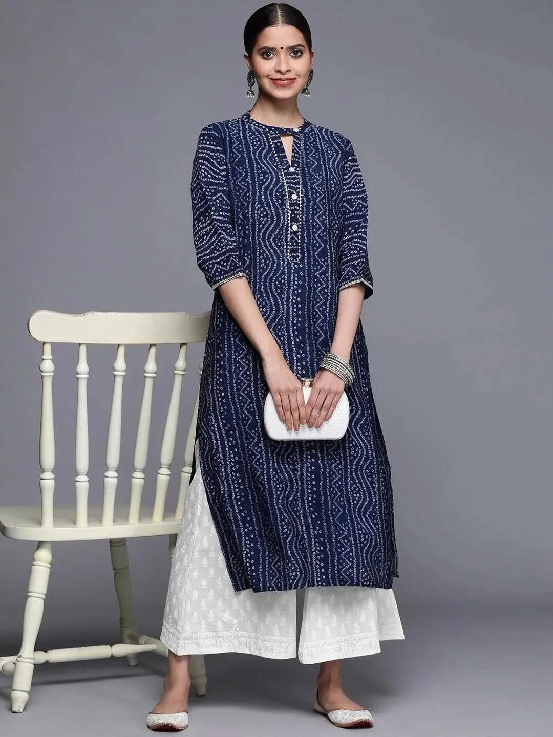 Mameraa Cream Printed Cotton Palazzos