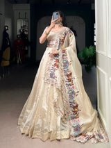 Raspberry Lehenga Choli with Sequins Thread Embroidery and 5 Meter Flair
