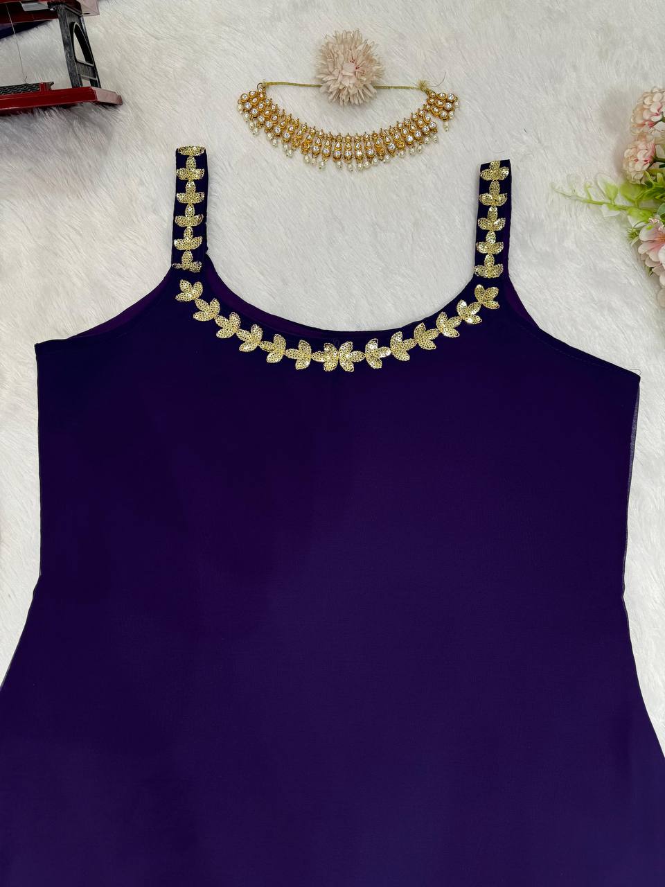 Dark Purple Rakhi Special Elegant Sharara Set