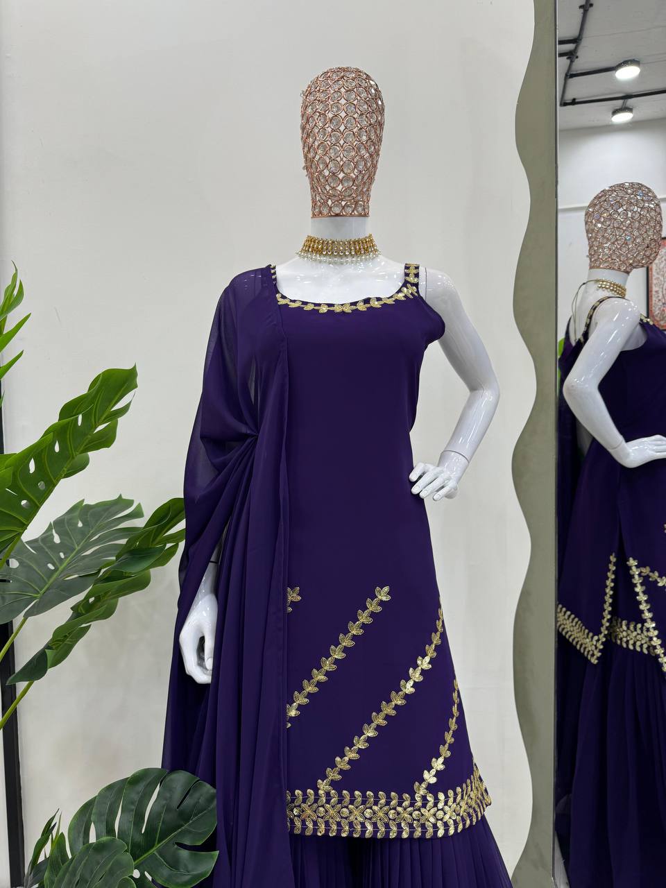 Dark Purple Rakhi Special Elegant Sharara Set