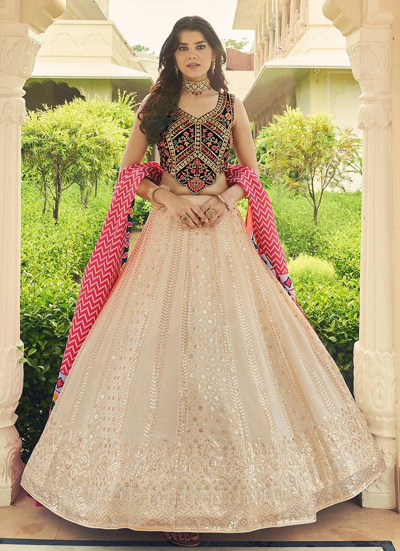 Designer Beige Ghaghra Choli