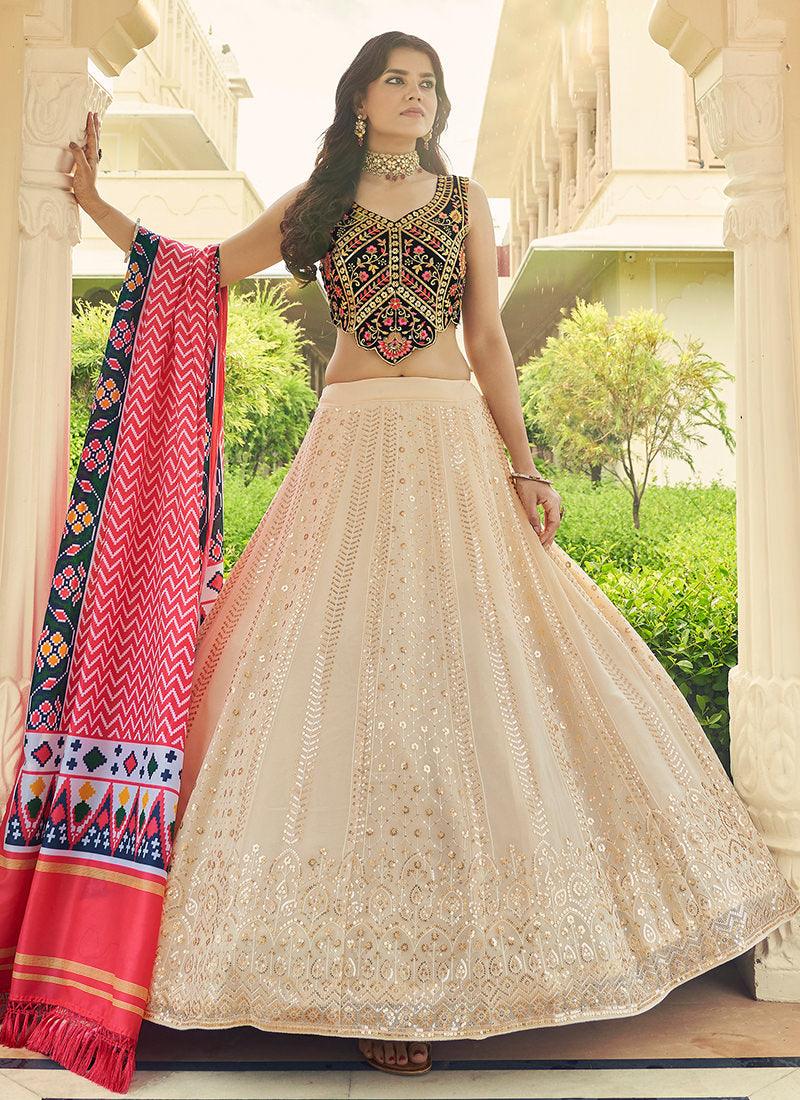 Designer Beige Ghaghra Choli