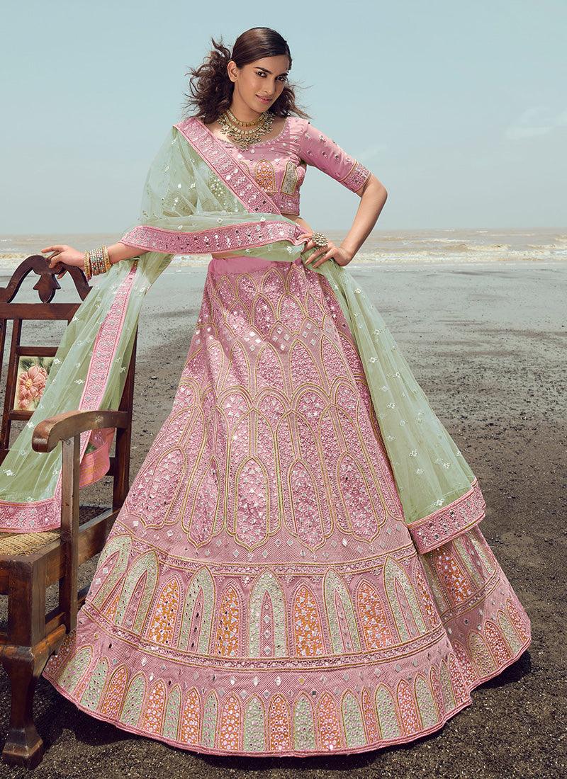 Designer Bridal Pink Heavy Lehenga Choli