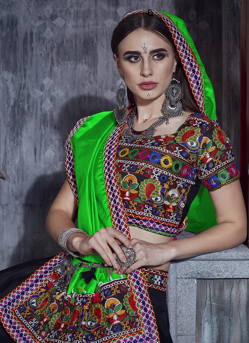 Designer Chaniya Choli For Navratri With Green Dupatta