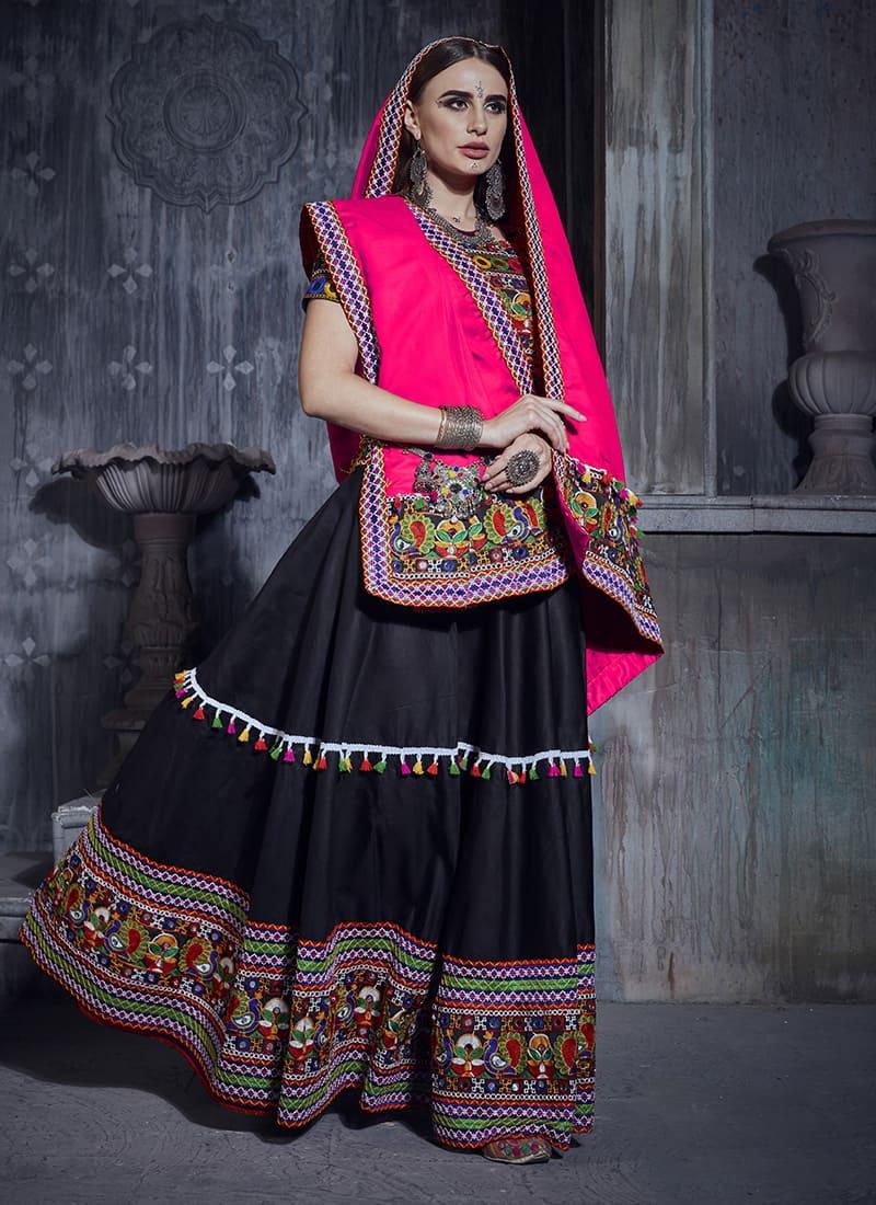 Designer Chaniya Choli For Navratri With Pink Dupatta