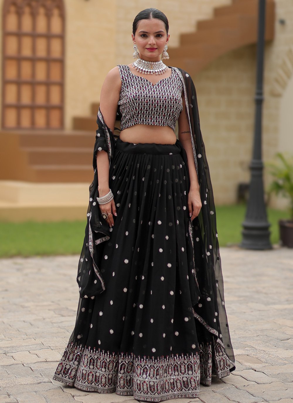 Designer Black Classic  Lehenga Choli Set