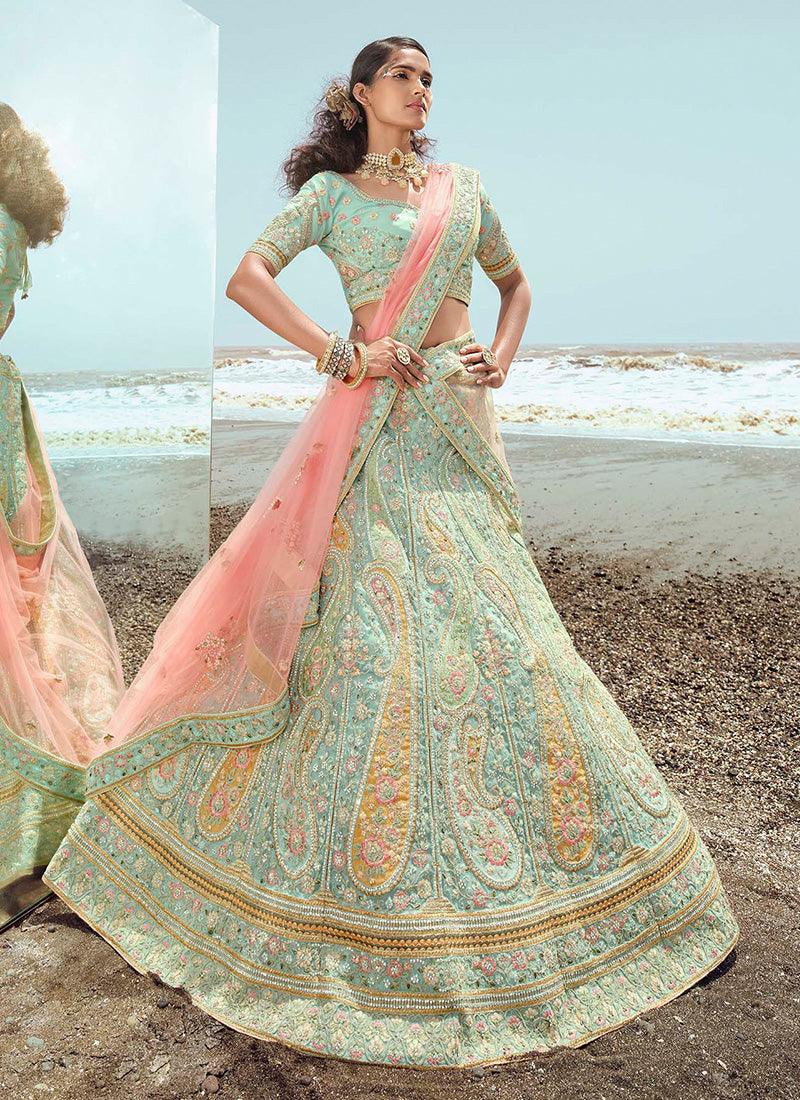 Designer Turquoise Color Chaniya Choli