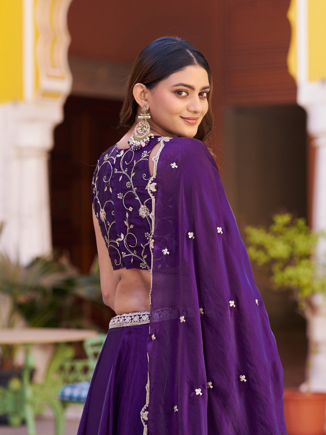 Wedding wear embroidery fendi chaniya choli