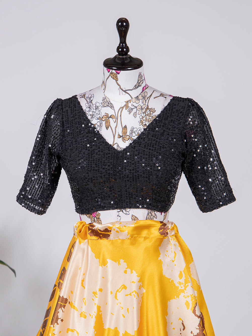 Yellow Color Printed Digital Satin Silk Lehenga Choli