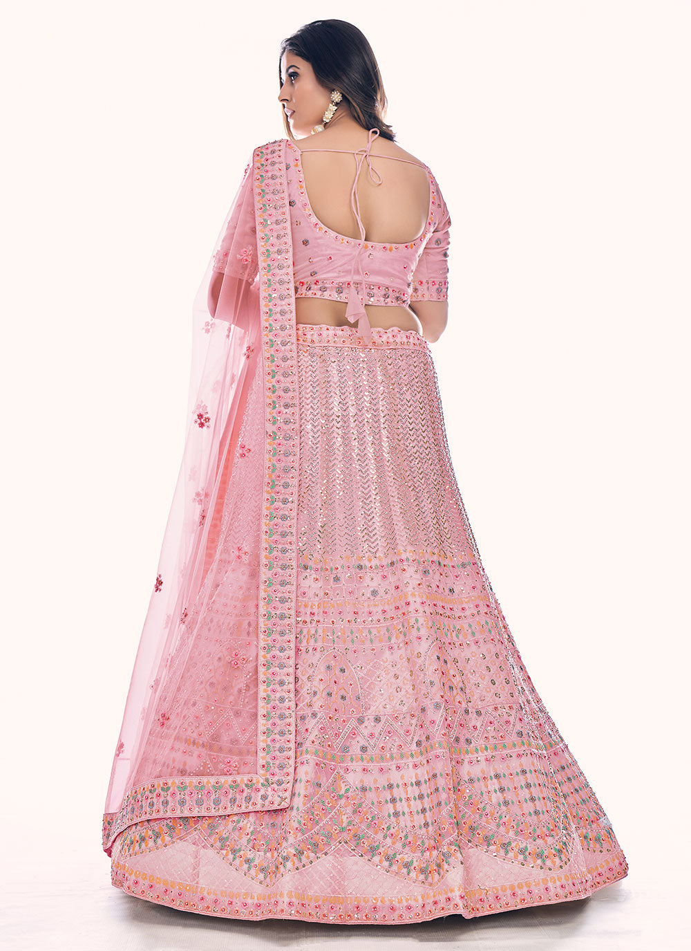 Pink Thread Work Designer Lehenga Choli