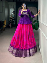 Dola Silk Shibori Print Lehenga Set