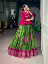 Dola Silk Shibori Print Lehenga Set