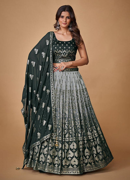 Double Shaded Black Flared Lehenga