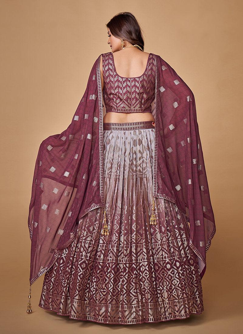 Double Shaded Purple Flared Lehenga